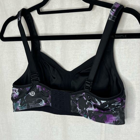 Lululemon Ta Ta Tamer Biggie Fleur Sombre Caspian Sport Bra Blue Black Size 36C - Picture 5 of 10